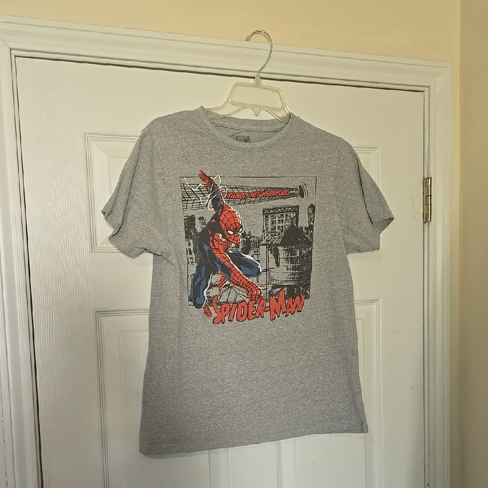 Spider-Man Kids Gray T-Shirt - Size Large
